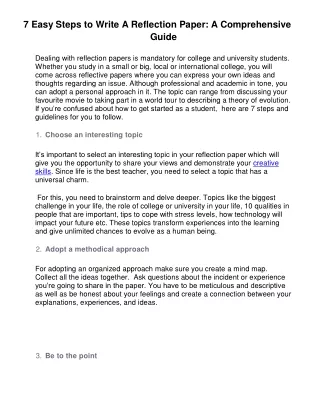 7 easy steps to write a reflection paper