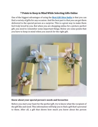 7 points to keep in mind while selecting gifts