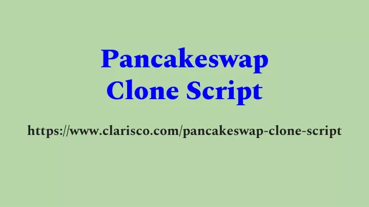 pancakeswap clone script