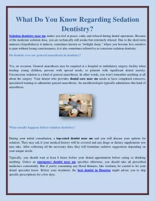 What Do You Know Regarding Sedation Dentistry?
