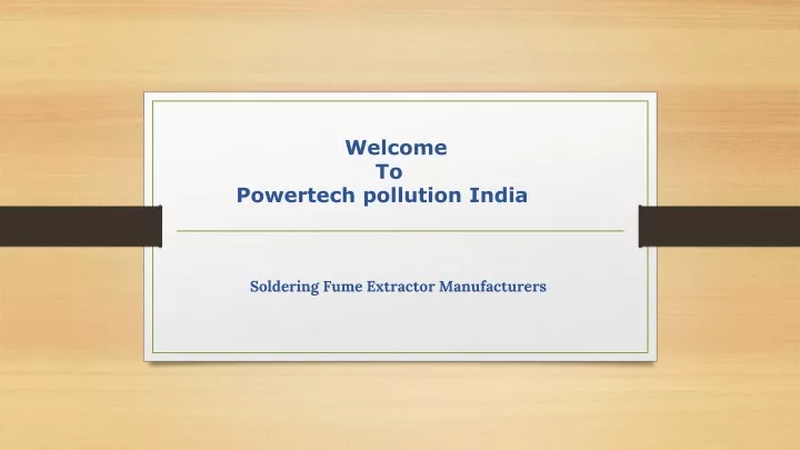 welcome to powertech pollution india