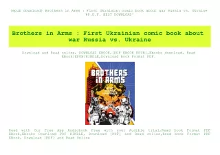 {epub download} Brothers in Arms  First Ukrainian comic book about war Russia vs. Ukraine #P.D.F. BEST DOWNLOAD^