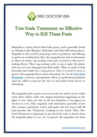 tree scale treatment an effective tree scale