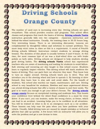 Driving Schools Orange County