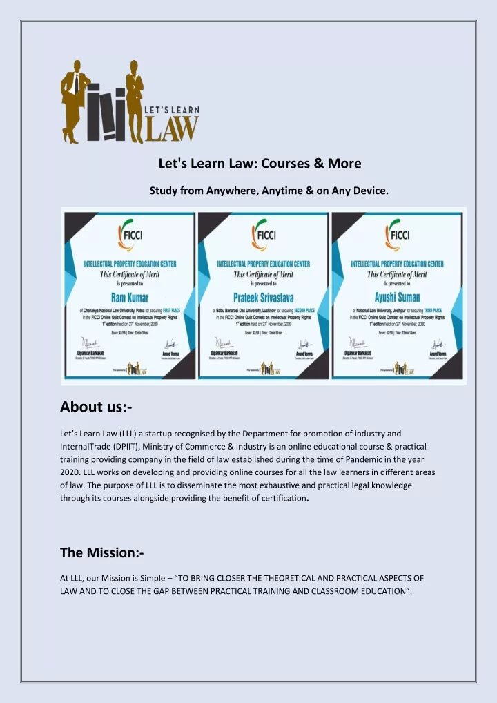 let s learn law courses more