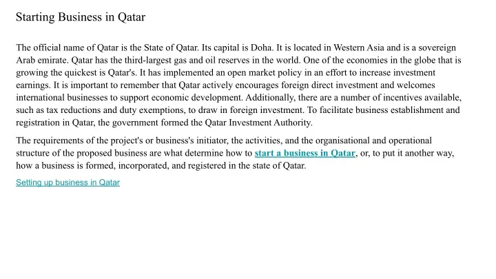 starting business in qatar