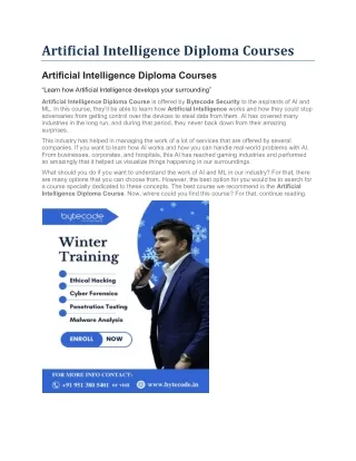 artificial intelligence diploma courses