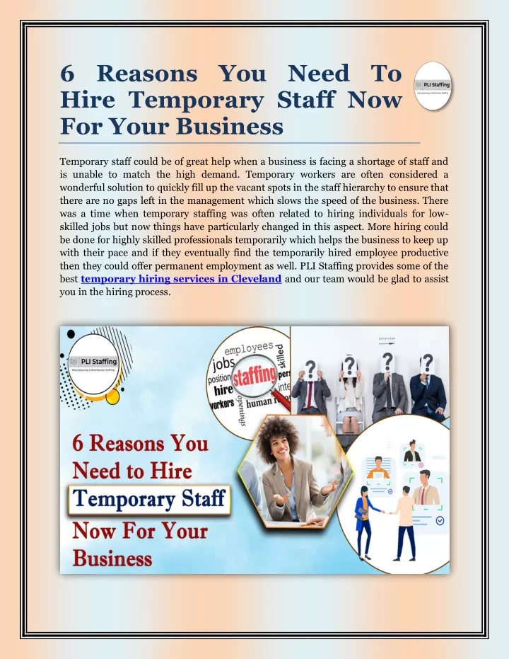 6 reasons you need to hire temporary staff