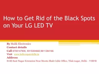 How to Get Rid of the Black Spots on Your LG LED TV