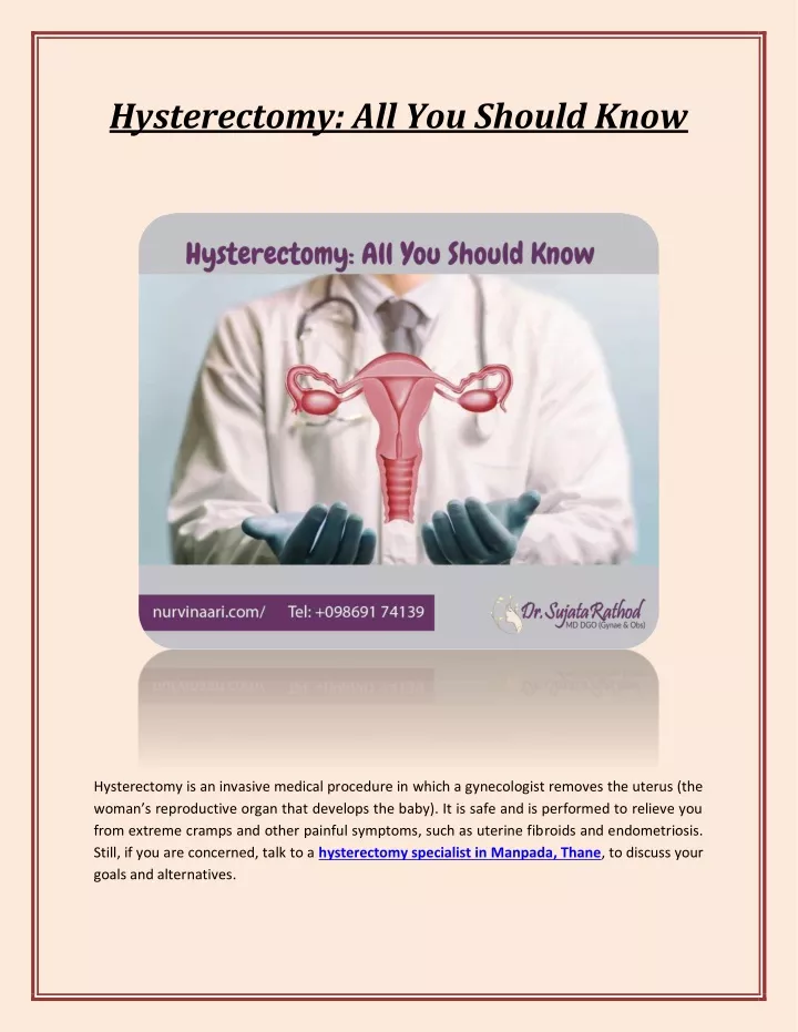 Ppt Get Rid Of About Hysterectomy Problems Once And For All In Vartak Nagar Thane Powerpoint 