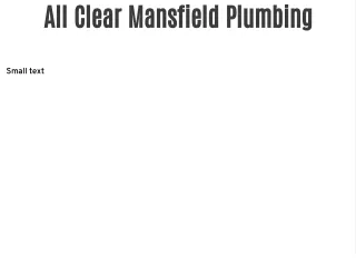 all clear mansfield plumbing