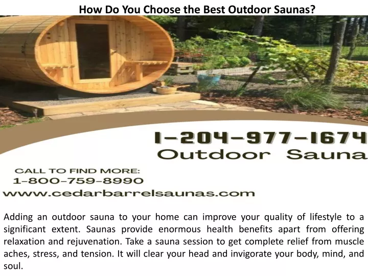 how do you choose the best outdoor saunas