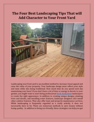 the four best landscaping tips that will