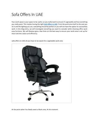 Sofa Offers In UAE