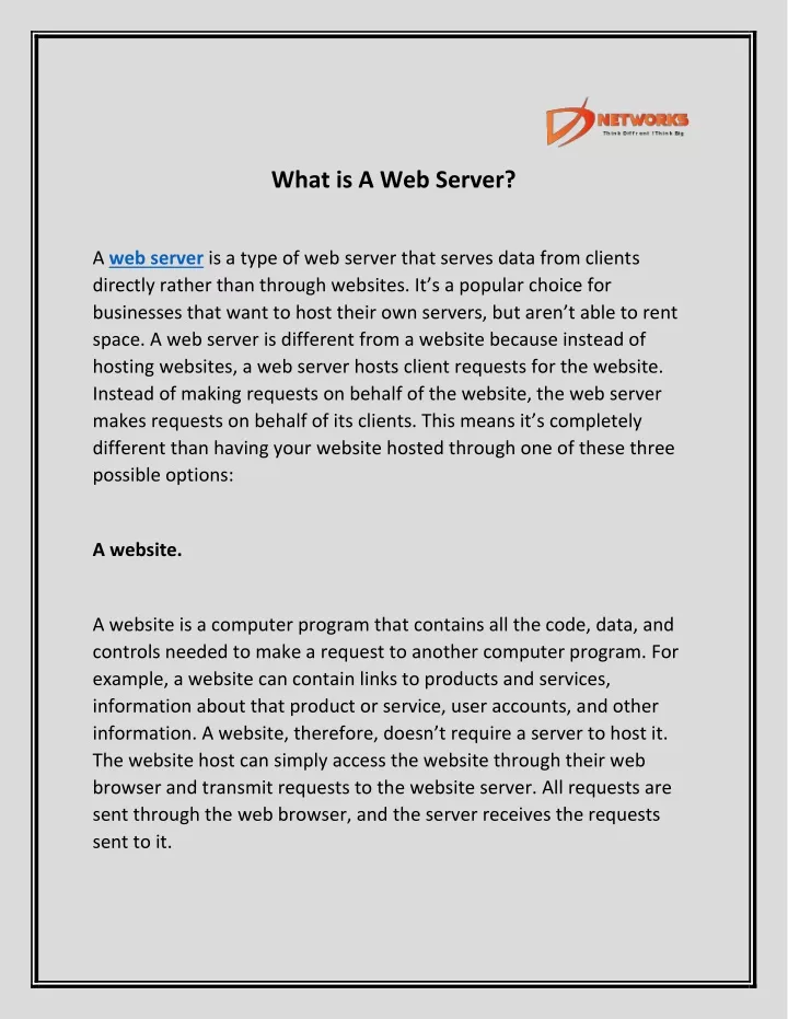 what is a web server