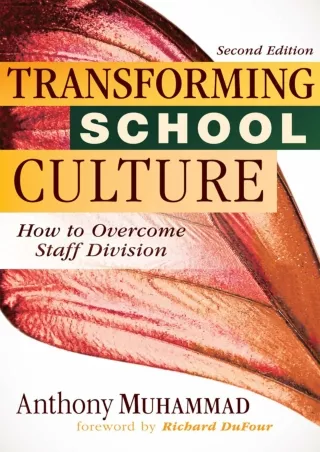 eBOOK  Transforming School Culture How to Overcome Staff Division Leading