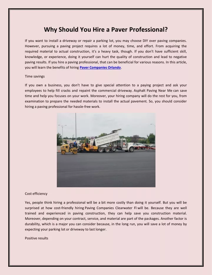 PPT - Why Should You Hire a Paver PowerPoint Presentation, free ...