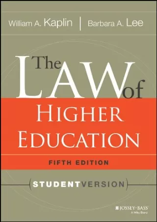 ePUB  The Law of Higher Education 5th Edition Student Version