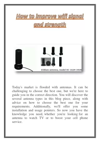 today s market is flooded with antennas