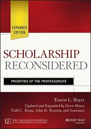 eBOOK  Scholarship Reconsidered Priorities of the Professoriate