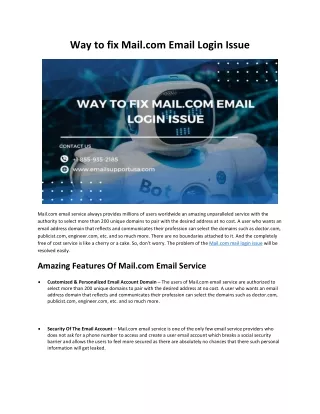 way to fix mail com email login issue