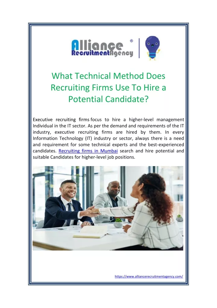 what technical method does recruiting firms