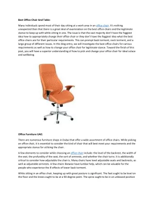 Best Office Chair And Table