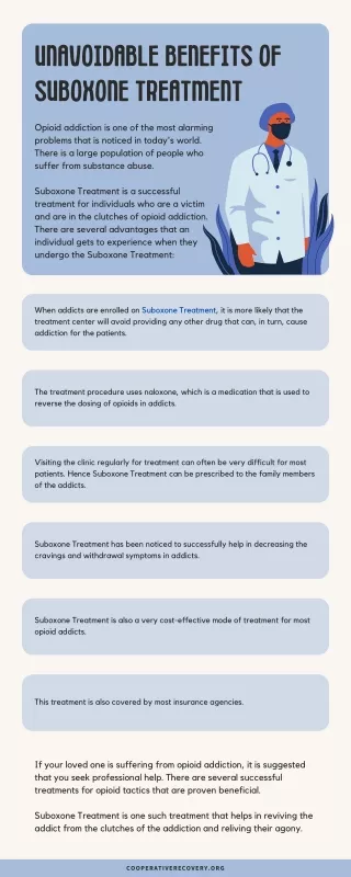 Unavoidable Benefits Of Suboxone Treatment