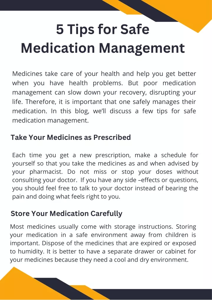 5 tips for safe medication management