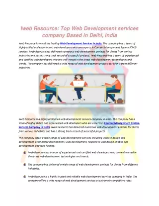 iweb resource top web development services