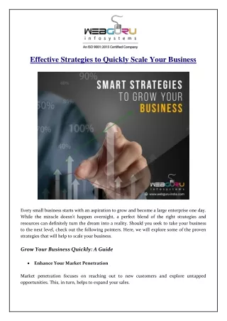 effective strategies to quickly scale your