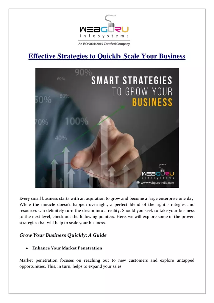 effective strategies to quickly scale your