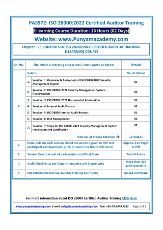 pas972 iso 28000 2022 certified auditor training