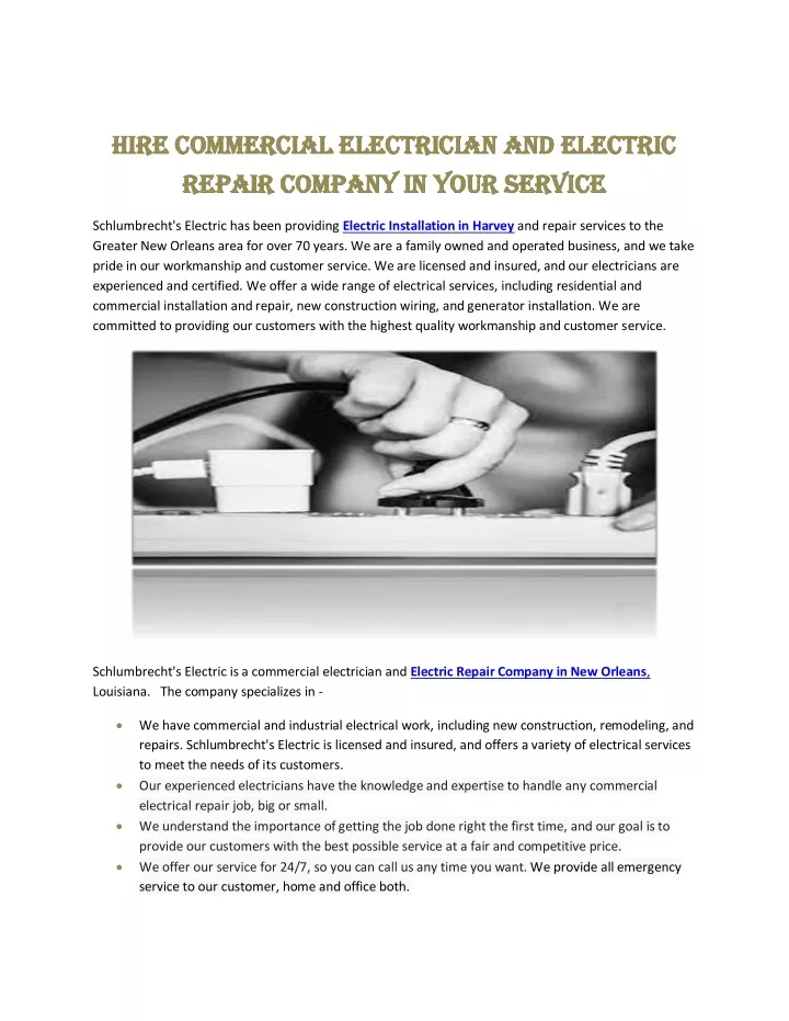 hire commercial electrician and hire commercial