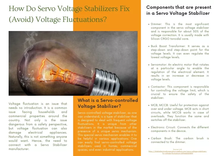 how do servo voltage stabilizers fix avoid