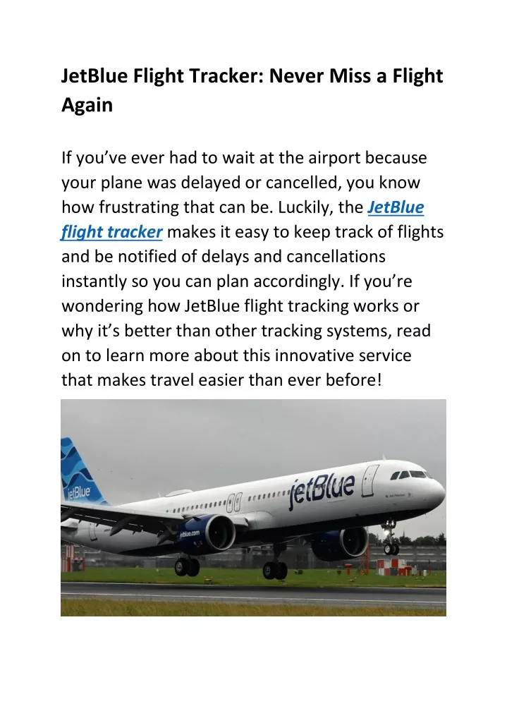 jetblue flight tracker never miss a flight again