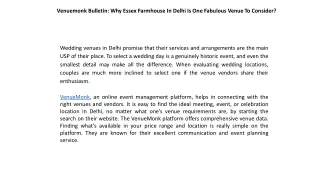 Venuemonk Bulletin Why Essex Farmhouse In Delhi Is One Fabulous Venue To Consider