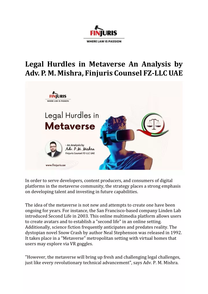 legal hurdles in metaverse an analysis