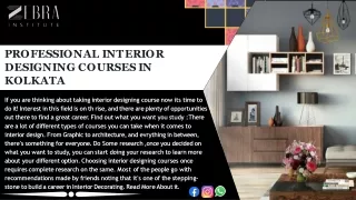 Interior designing Courses In Kolkata