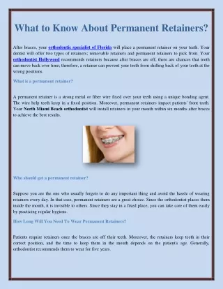 what to know about permanent retainers
