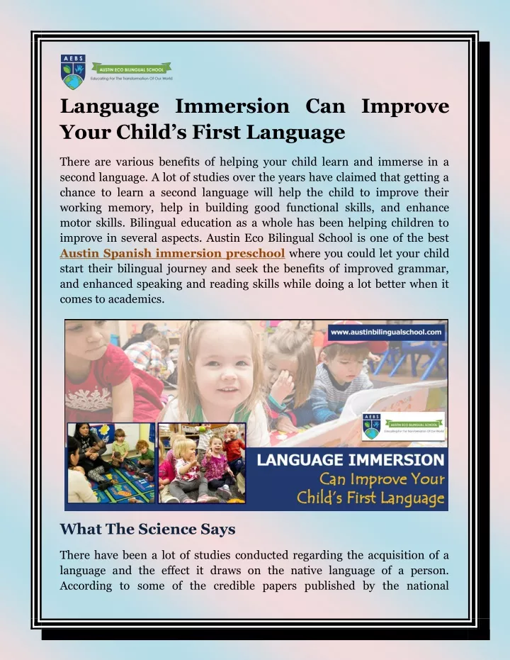 language immersion can improve your child s first