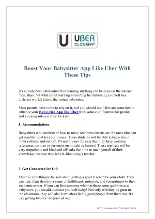 boost your babysitter app like uber with these