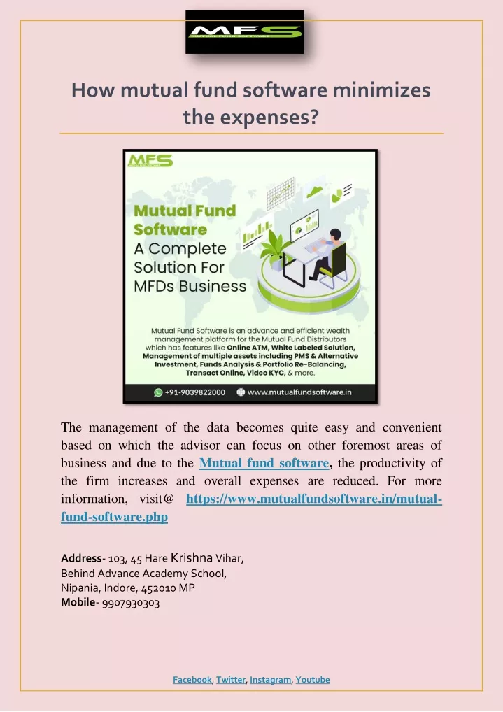 how mutual fund software minimizes the expenses