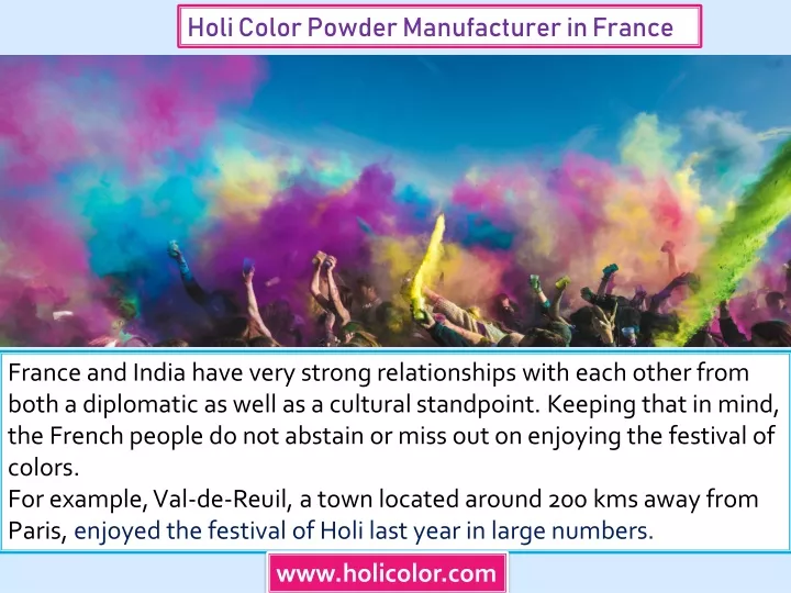 holi color powder manufacturer in france