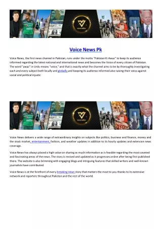 voice news pk voice news the first news channel