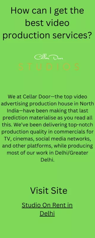 how can i get the best video production services