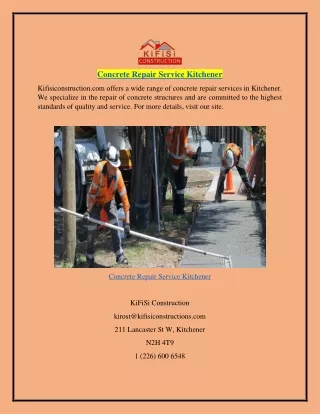 Concrete Repair Service Kitchener  Kifisiconstruction