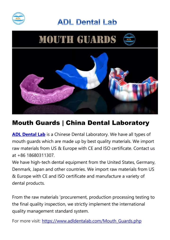 mouth guards china dental laboratory