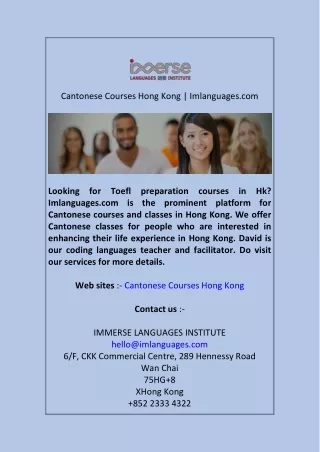 French Class Hong Kong | Imlanguages.com