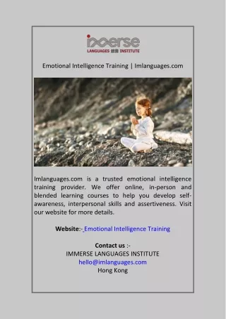 emotional intelligence training imlanguages com